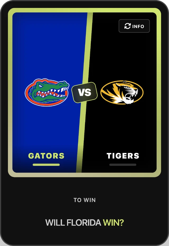 Matchup card: Florida at Missouri.