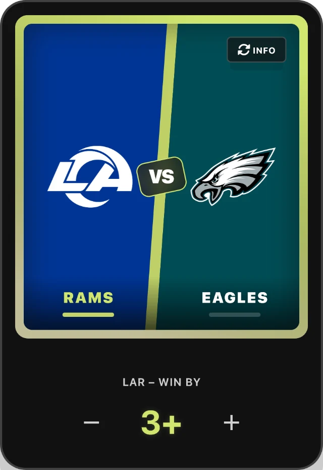 Matchup card: Rams at Eagles.