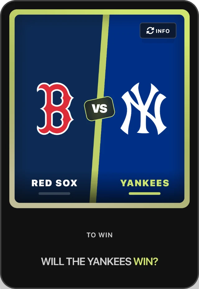 Matchup card: Red Sox at Yankees.