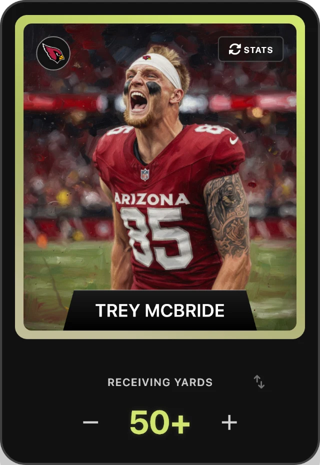 Pick card: Trey McBride, Arizona Cardinals tight end.
